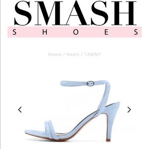 Powder blue strappy heel